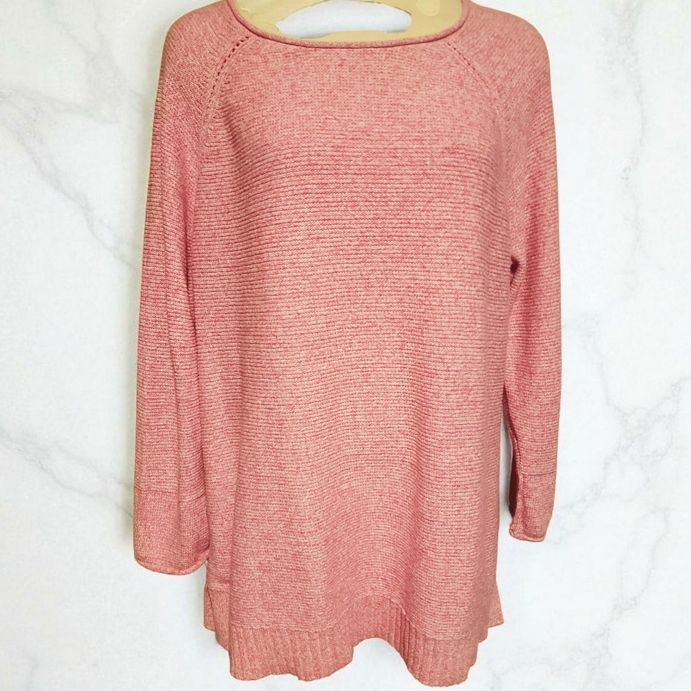 Talbots Sweater Women's Pink XL Lagenlook Comfy Pullover Minimalist Cozy Tunic